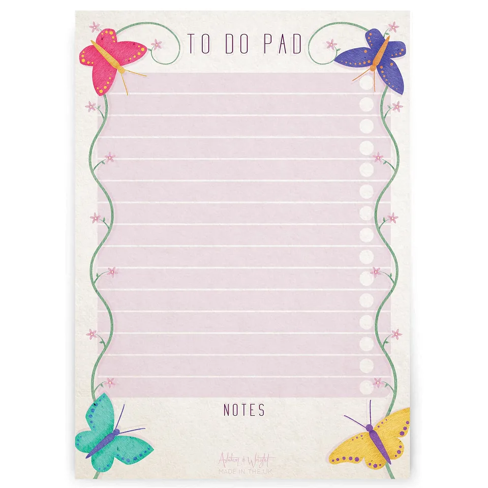 ashton-and-wright-schmetterling-a5-to-do-block-60-blatt-80g image 1