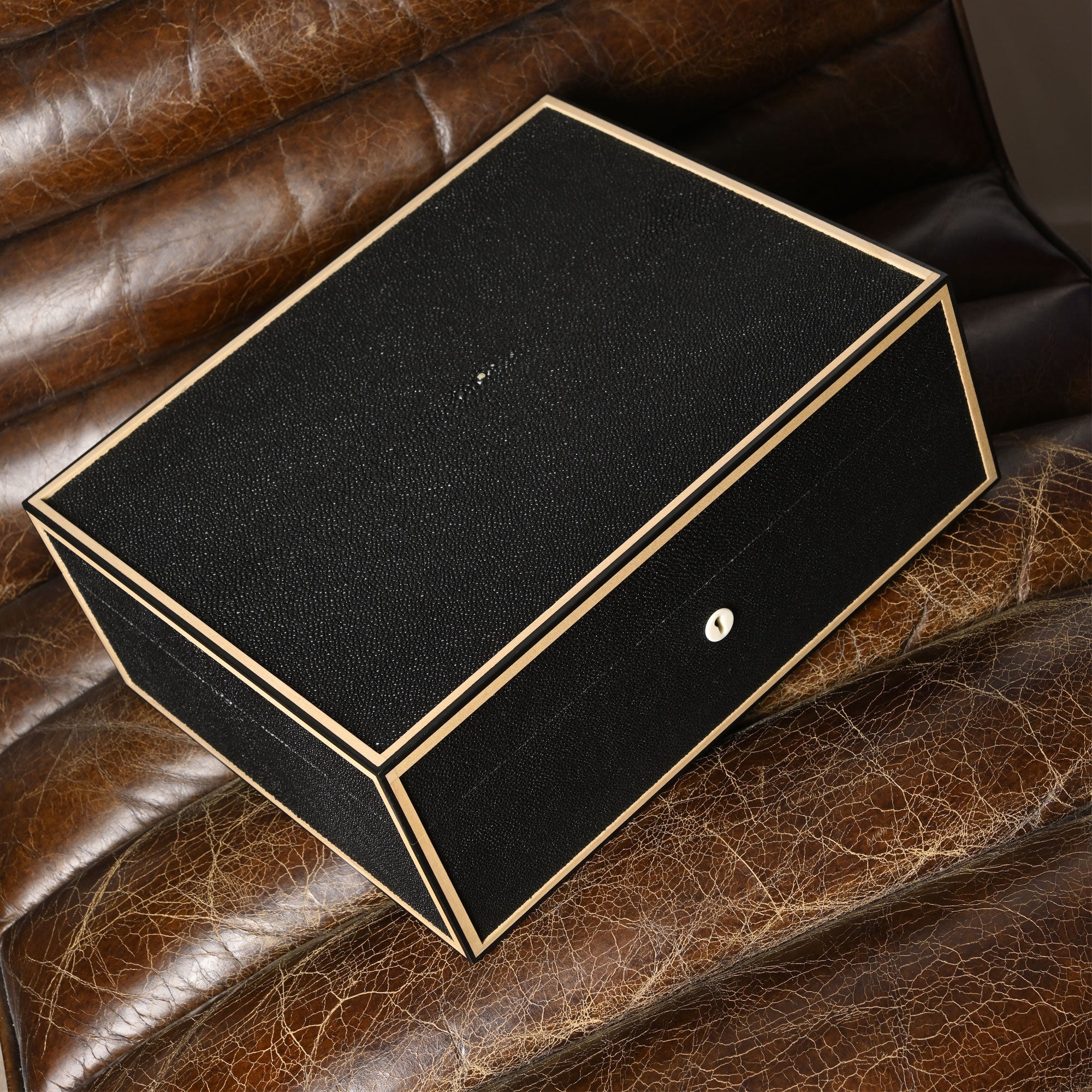elie-bleu-galuchat-humidor-schwarz-f-r-50-zigarren image 2